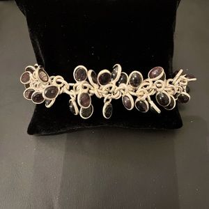 SS Amethyst dangle bracelet